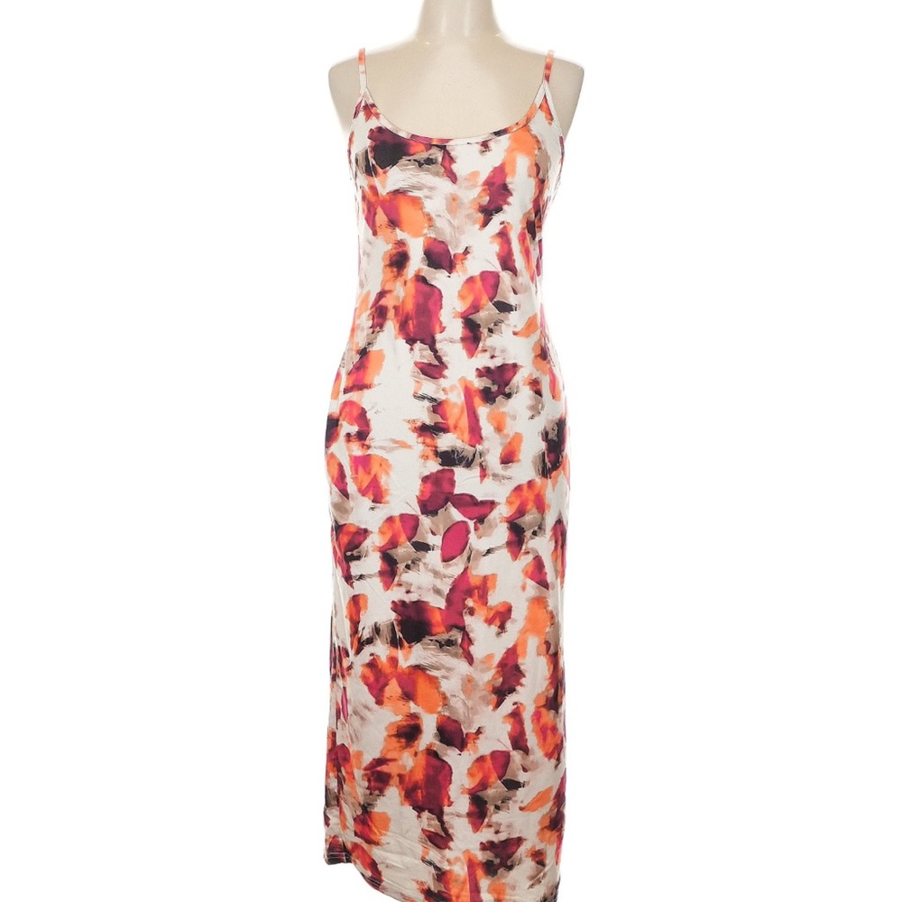 SHEIN Orange Red Slip Maxi Dress